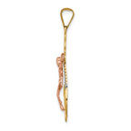 FJC Finejewelers 14 Kt Tri Color Gold Mariner Crucifix Charm
