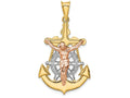 FJC Finejewelers 14 Kt Tri Color Gold Mariner Crucifix Charm