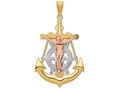 FJC Finejewelers 14 Kt Tri Color Gold Mariner Crucifix Charm