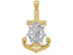 FJC Finejewelers 14k Yellow Gold with with Rhodium Polished Mariners Crucifix Charm