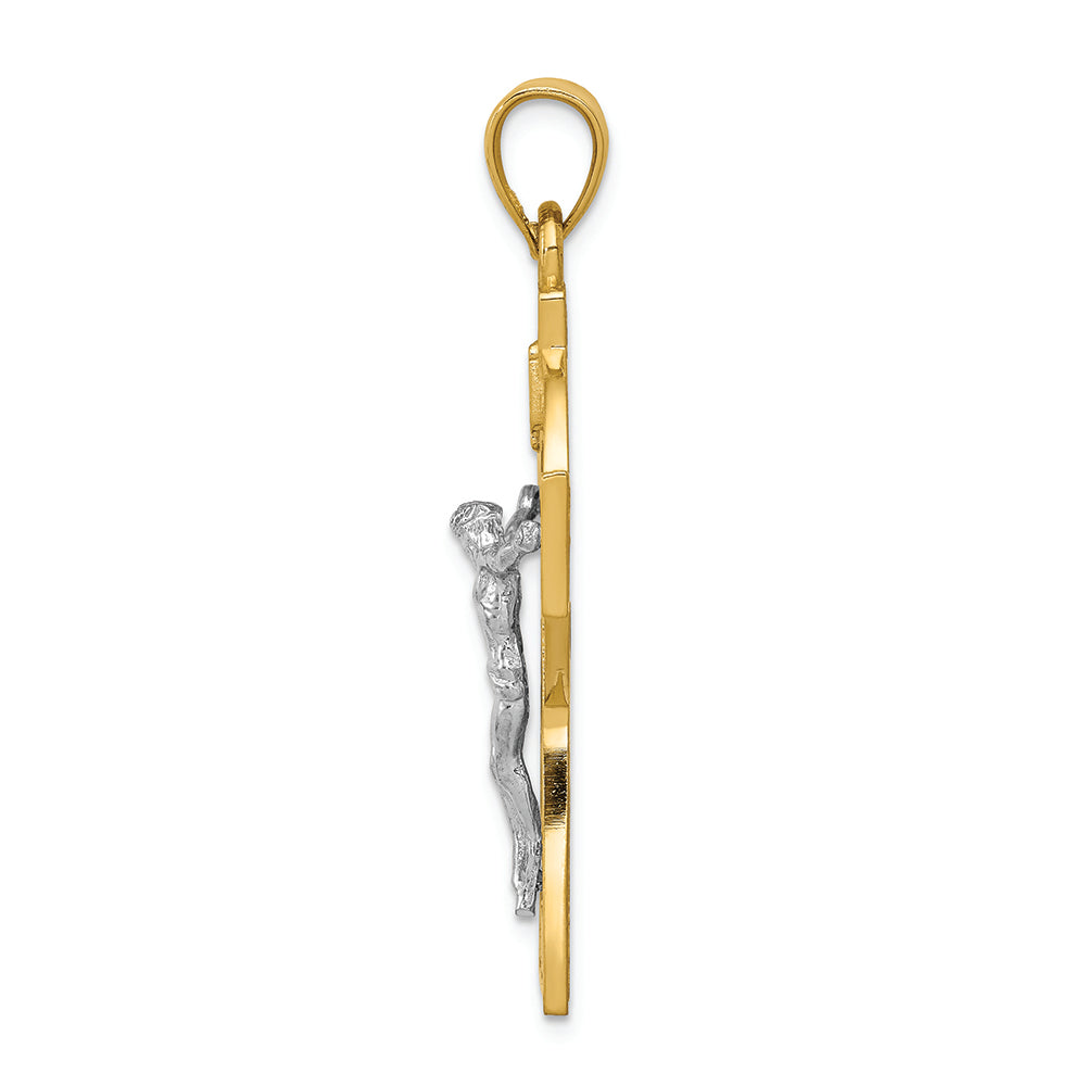FJC Finejewelers 14k Two-tone Gold Polished Celtic Inri Crucifix Charm