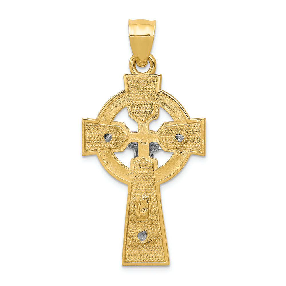 FJC Finejewelers 14k Two-tone Gold Polished Celtic Inri Crucifix Charm
