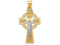 FJC Finejewelers 14k Two-tone Gold Polished Celtic Inri Crucifix Charm