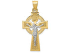 FJC Finejewelers 14k Two-tone Gold Polished Celtic Inri Crucifix Charm