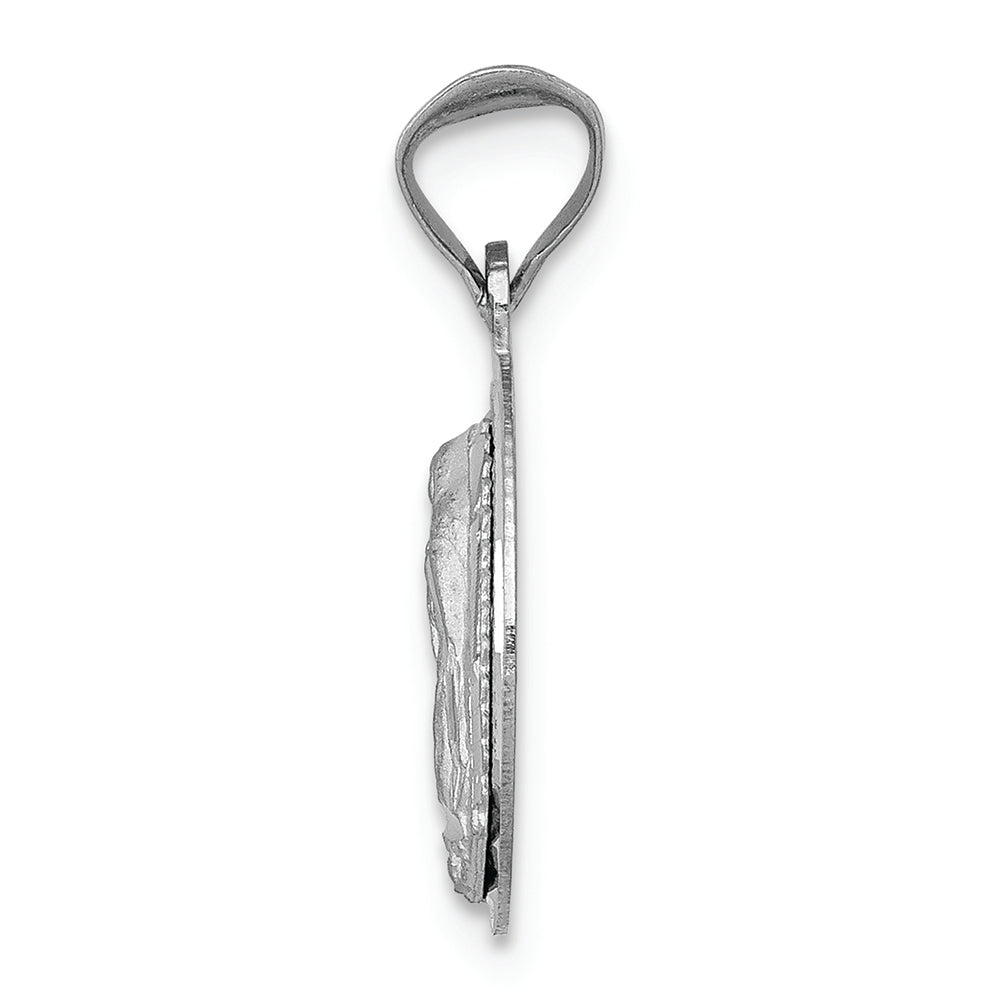 FJC Finejewelers 14k White Gold Our Lady Of Guadalupe Circle Charm