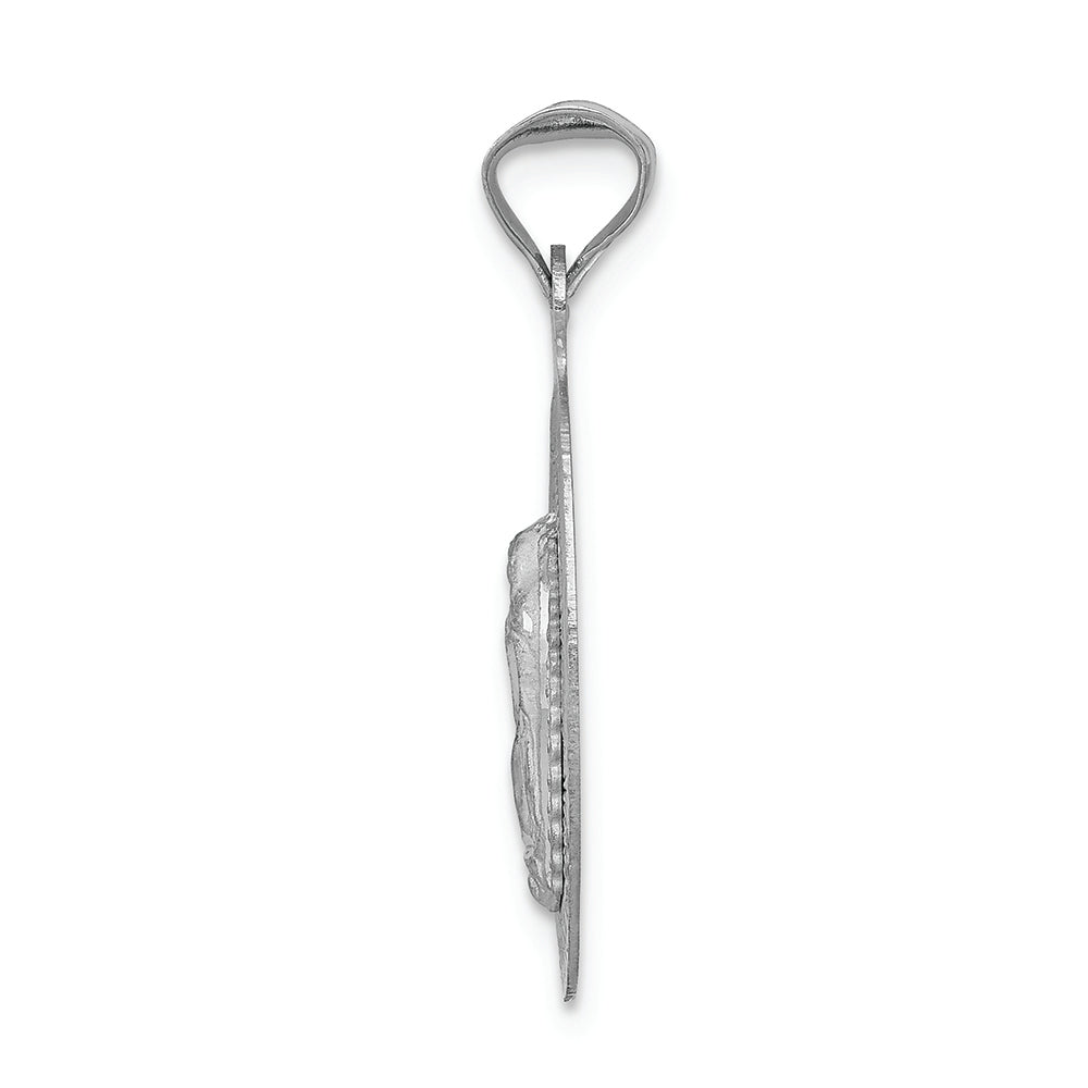FJC Finejewelers 14k White Gold Our Lady Of Guadalupe Oval Charm