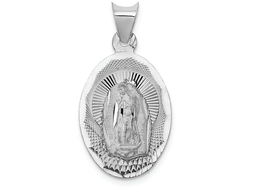 FJC Finejewelers 14k White Gold Our Lady Of Guadalupe Oval Charm