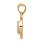 FJC Finejewelers 14k Two-tone Gold with Rhodium Bright Cut Oval CZ Lady Of Guadalupe Charm