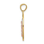 FJC Finejewelers 14k Two-tone Gold with Rhodium Bright Cut Oval CZ Lady Of Guadalupe Charm