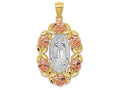 FJC Finejewelers 14k Two-tone Gold White with Rhodium Our Lady Of Guadalupe Charm