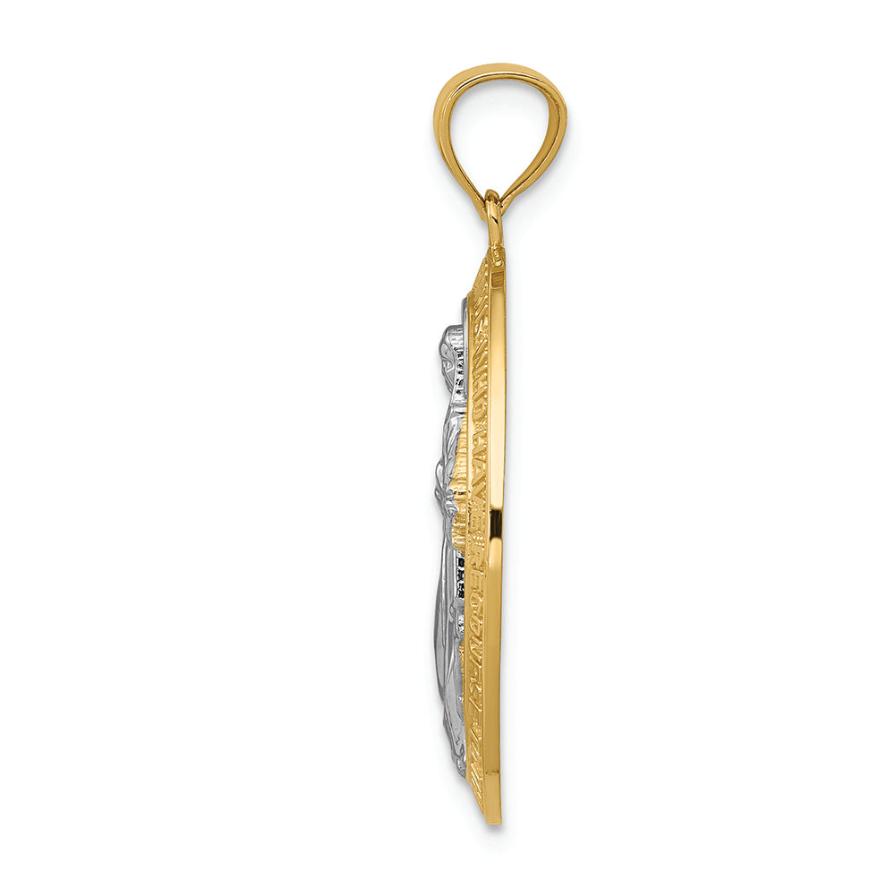 FJC Finejewelers 14k Yellow Gold with with Rhodium Polished Miraculous Medal Charm