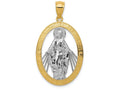 FJC Finejewelers 14k Yellow Gold with with Rhodium Polished Miraculous Medal Charm