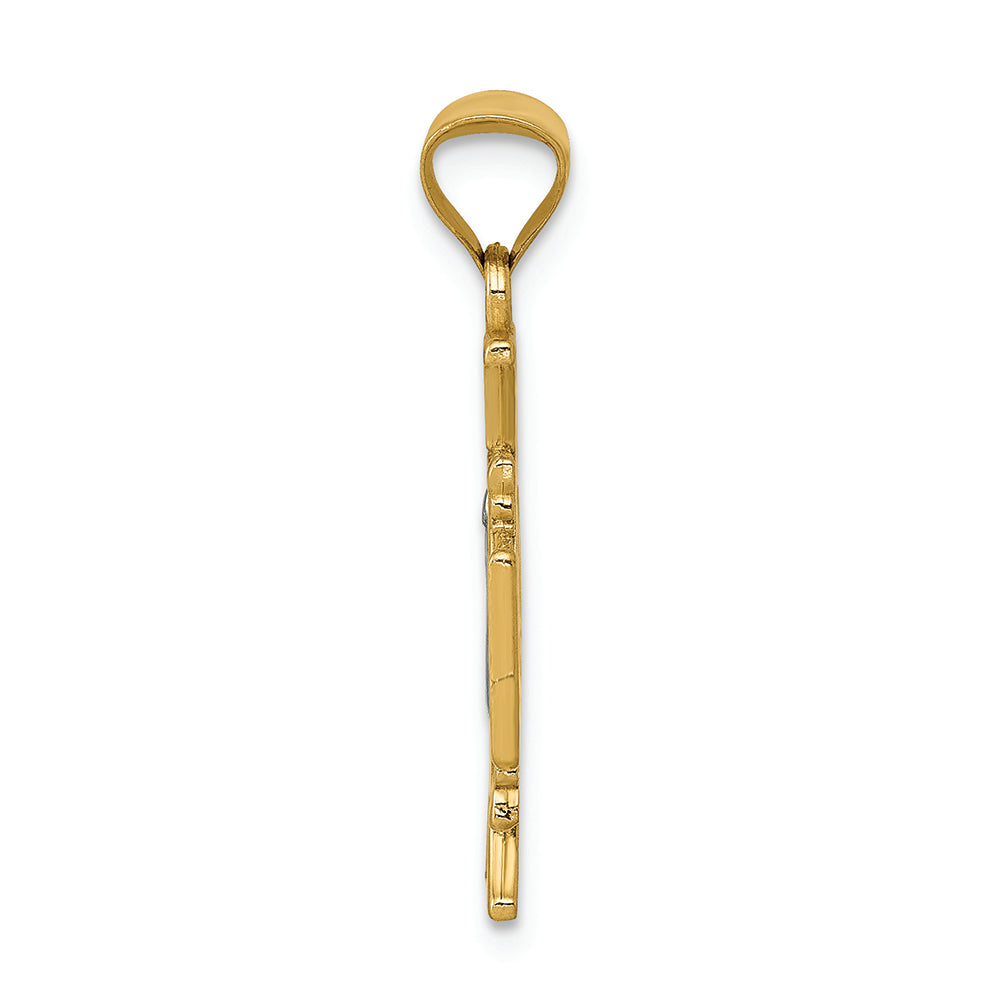 FJC Finejewelers 14k Yellow Gold with Rhodium St. Benedict Charm
