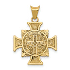 FJC Finejewelers 14k Yellow Gold with Rhodium St. Benedict Charm
