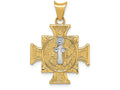 FJC Finejewelers 14k Yellow Gold with Rhodium St. Benedict Charm