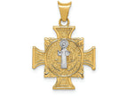 FJC Finejewelers 14k Yellow Gold with Rhodium St. Benedict Charm