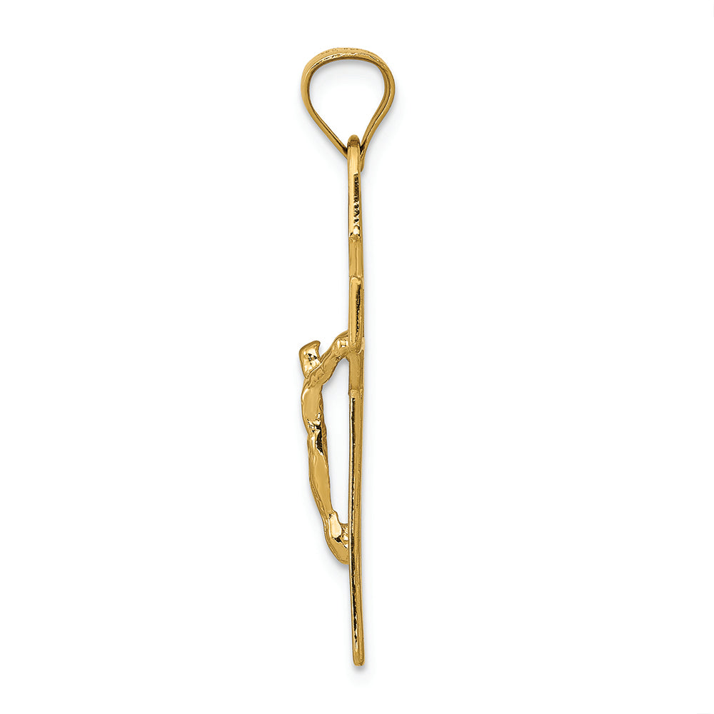 FJC Finejewelers 14k Yellow Gold San Benito 2-sided Crucifix Charm