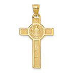 FJC Finejewelers 14k Yellow Gold San Benito 2-sided Crucifix Charm