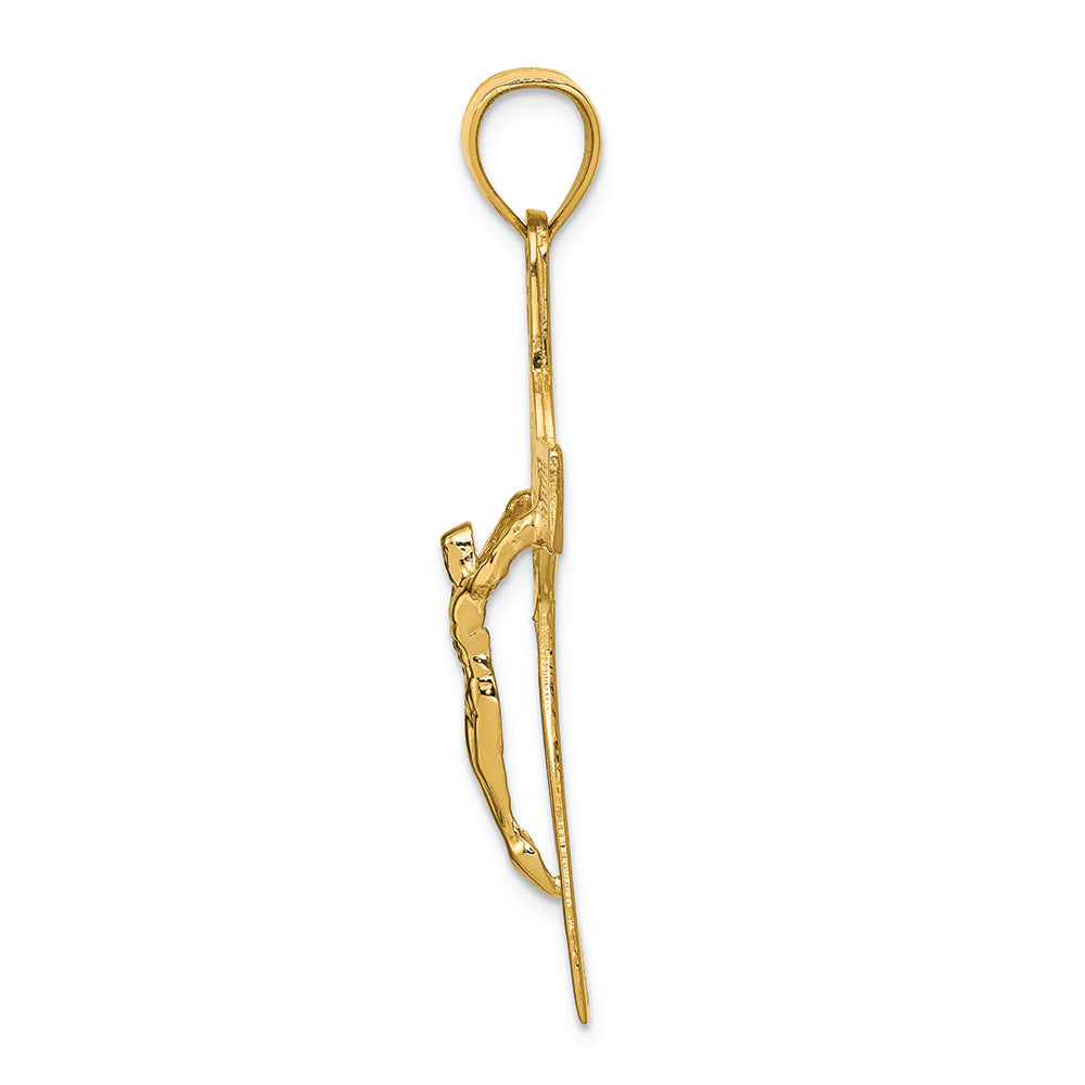 FJC Finejewelers 14k Yellow Gold San Benito 2-sided Crucifix Charm