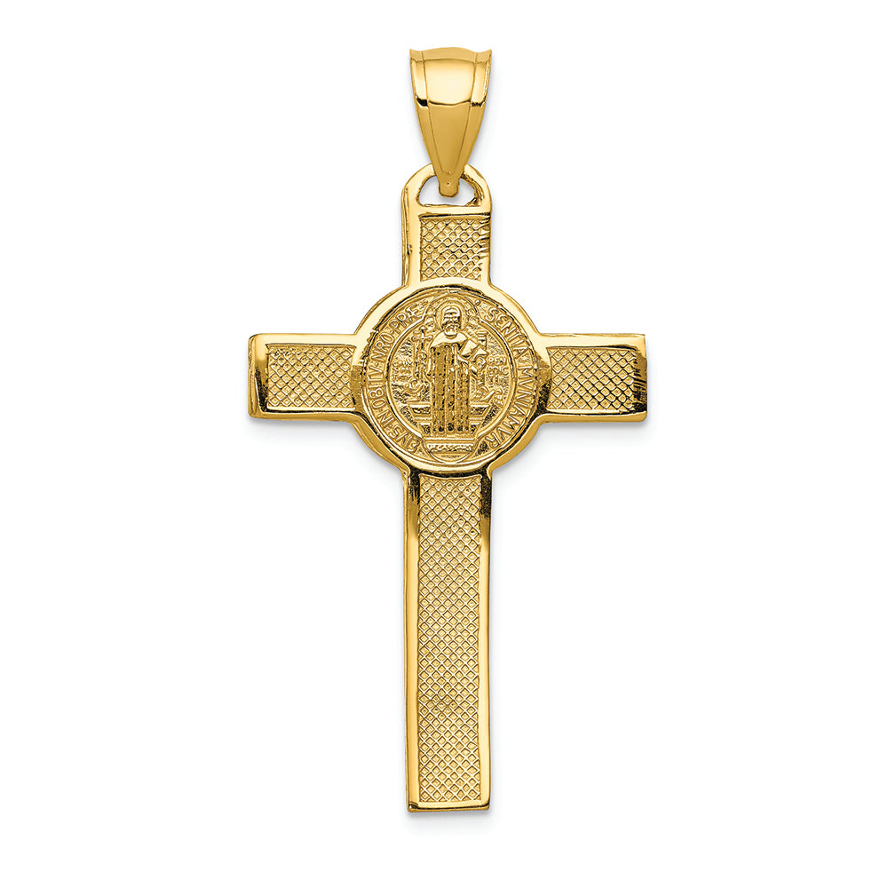FJC Finejewelers 14k Yellow Gold San Benito 2-sided Crucifix Charm