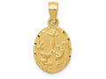 FJC Finejewelers 14k Yellow Gold Satin Bright Cut Baptism Charm