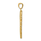 FJC Finejewelers 14k Yellow Gold with Rhodium Polished Two Level Angel Wing Charm