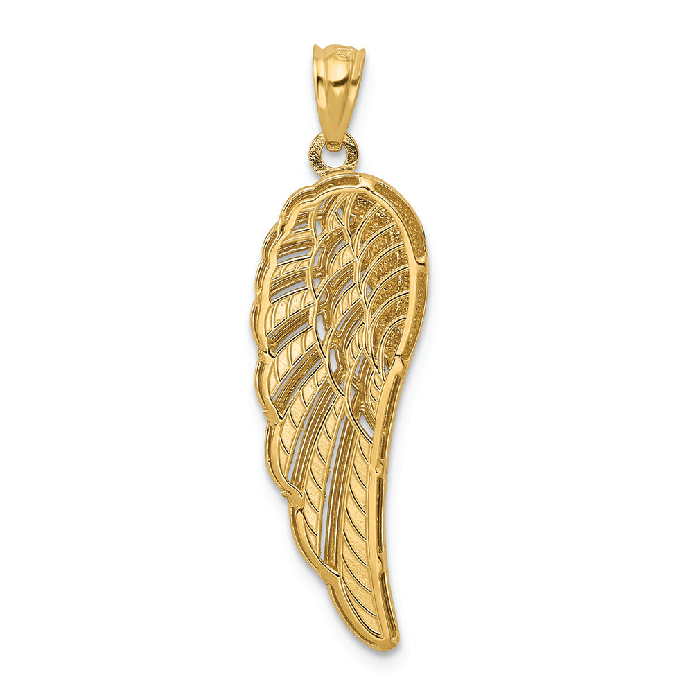 FJC Finejewelers 14k Yellow Gold with Rhodium Polished Two Level Angel Wing Charm