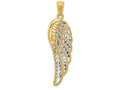 FJC Finejewelers 14k Yellow Gold with Rhodium Polished Two Level Angel Wing Charm