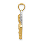 FJC Finejewelers 14k Yellow Gold with with Rhodium Bright Cut Praying Angel Charm