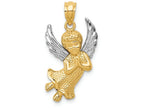 FJC Finejewelers 14k Yellow Gold with with Rhodium Bright Cut Praying Angel Charm