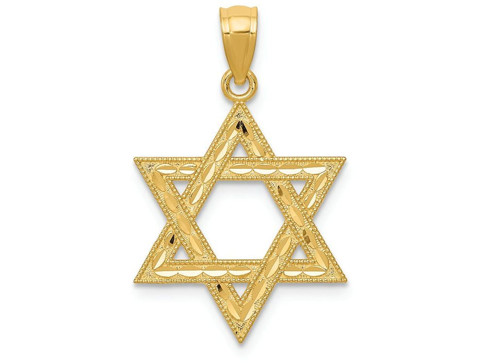 FJC Finejewelers 14k Yellow Gold Bright Cut Polished Star Of David Charm