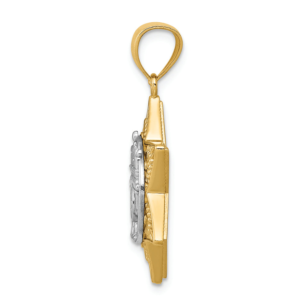 FJC Finejewelers 14k Two-tone Gold Star Of David Menorah Charm