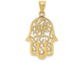 FJC Finejewelers 14k Yellow Gold Polished Filigree Hamsa Charm