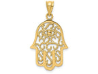 FJC Finejewelers 14k Yellow Gold Polished Filigree Hamsa Charm