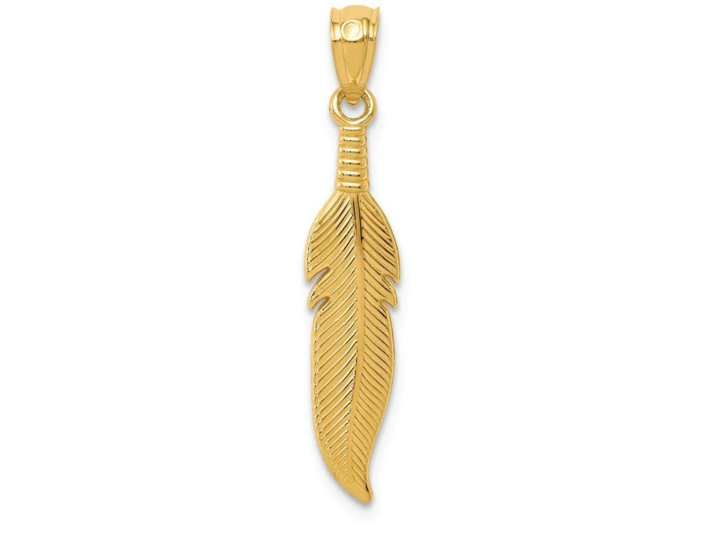 FJC Finejewelers 14k Yellow Gold Polished Feather Charm