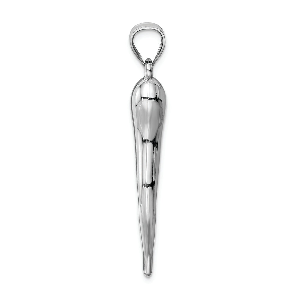 FJC Finejewelers 14k White Gold Hollow Italian Horn Charm