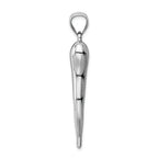 FJC Finejewelers 14k White Gold Hollow Italian Horn Charm