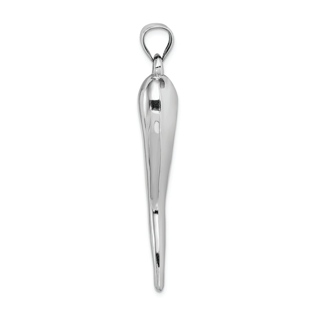 FJC Finejewelers 14k White Gold Hollow Italian Horn Charm