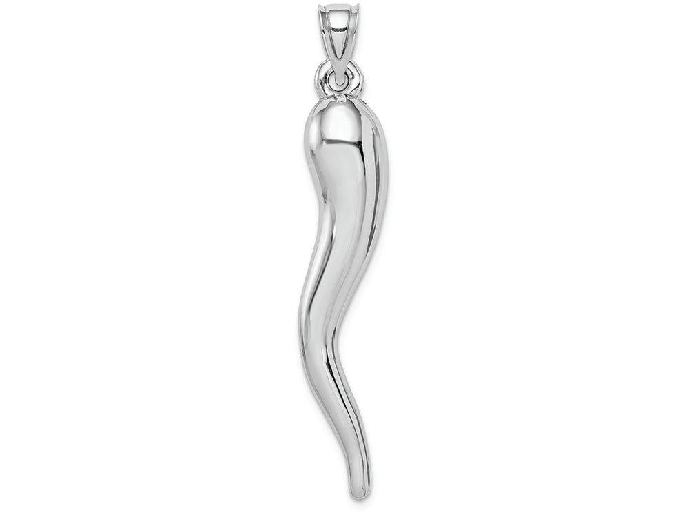 FJC Finejewelers 14k White Gold Hollow Italian Horn Charm