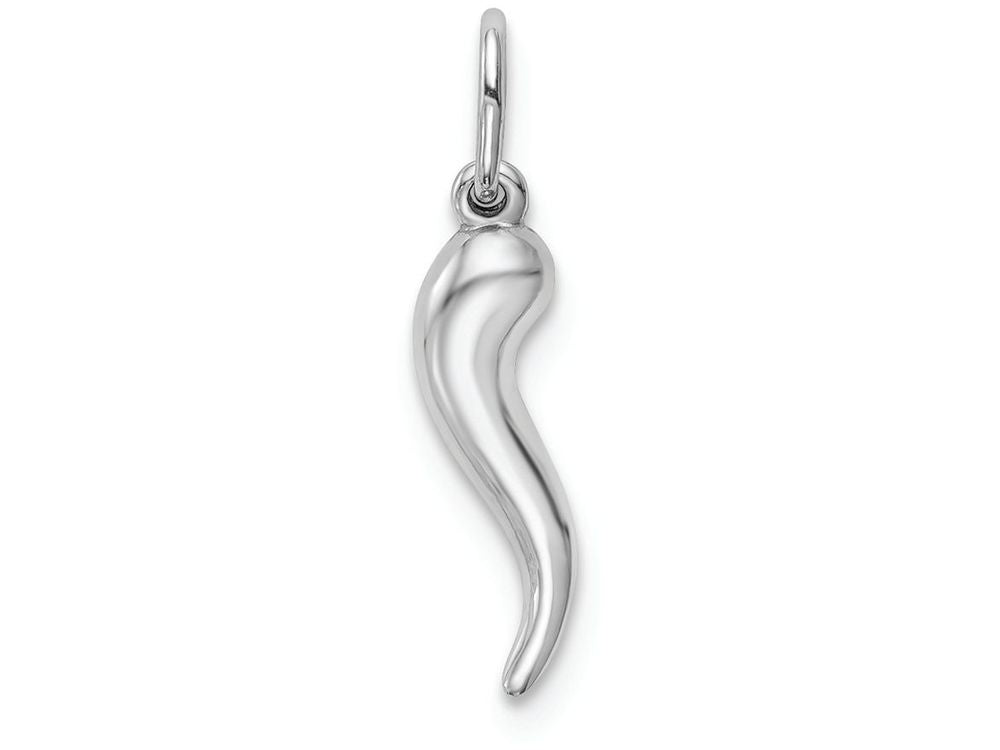 FJC Finejewelers 14k White Gold Hollow Italian Horn Charm