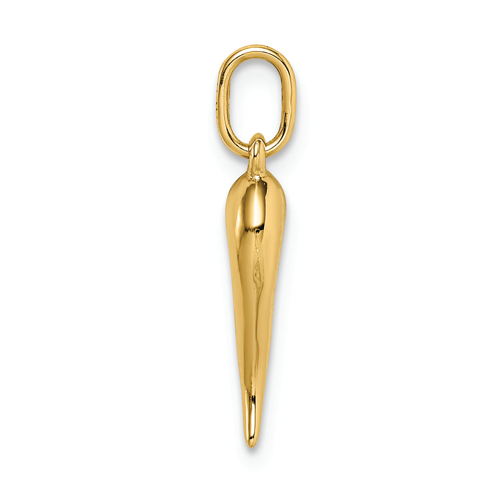 FJC Finejewelers 14k Yellow Gold Hollow Italian Horn Charm