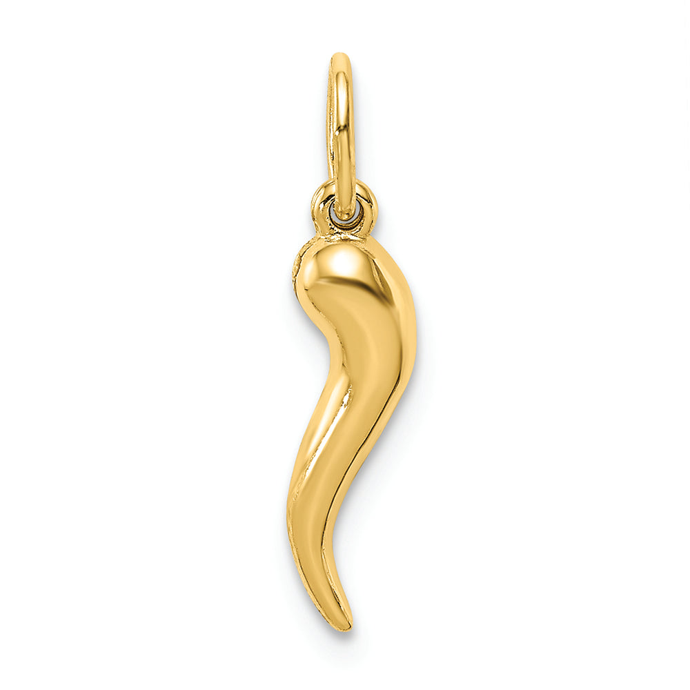 FJC Finejewelers 14k Yellow Gold Hollow Italian Horn Charm