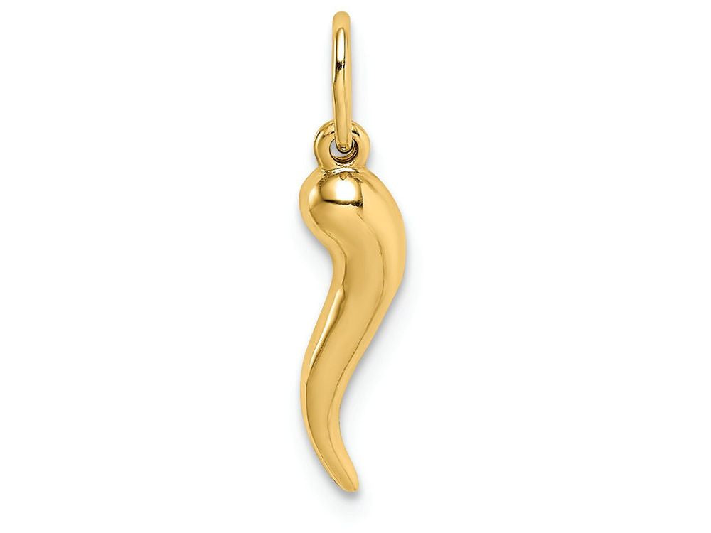 FJC Finejewelers 14k Yellow Gold Hollow Italian Horn Charm