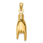 FJC Finejewelers 14k Yellow Gold Hollow Rock On Sign Charm