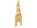 FJC Finejewelers 14k Yellow Gold Hollow Rock On Sign Charm