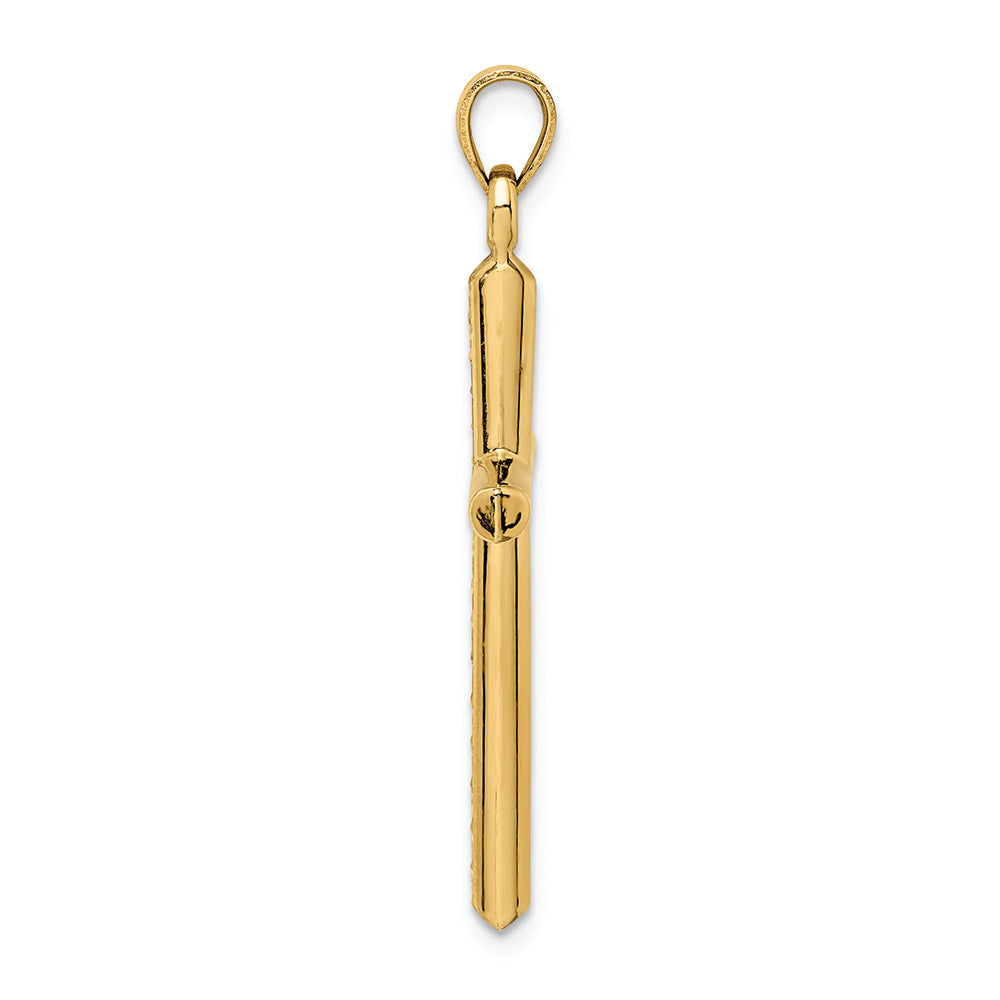 FJC Finejewelers 14k Yellow Gold Hollow Bright Cut Cross Charm