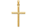 FJC Finejewelers 14k Yellow Gold Hollow Bright Cut Cross Charm