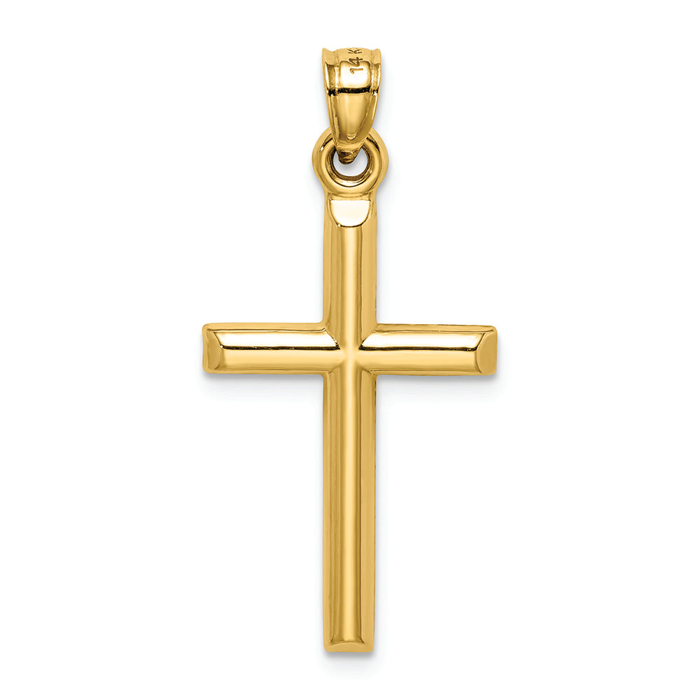 FJC Finejewelers 14k Yellow Gold Hollow Bright Cut Cross Charm