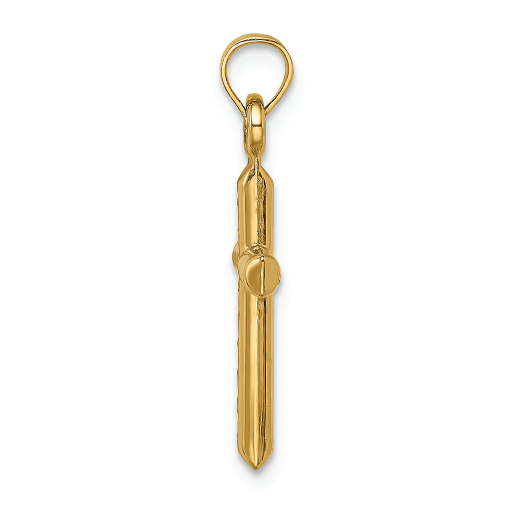 FJC Finejewelers 14k Yellow Gold Hollow Bright Cut Cross Charm