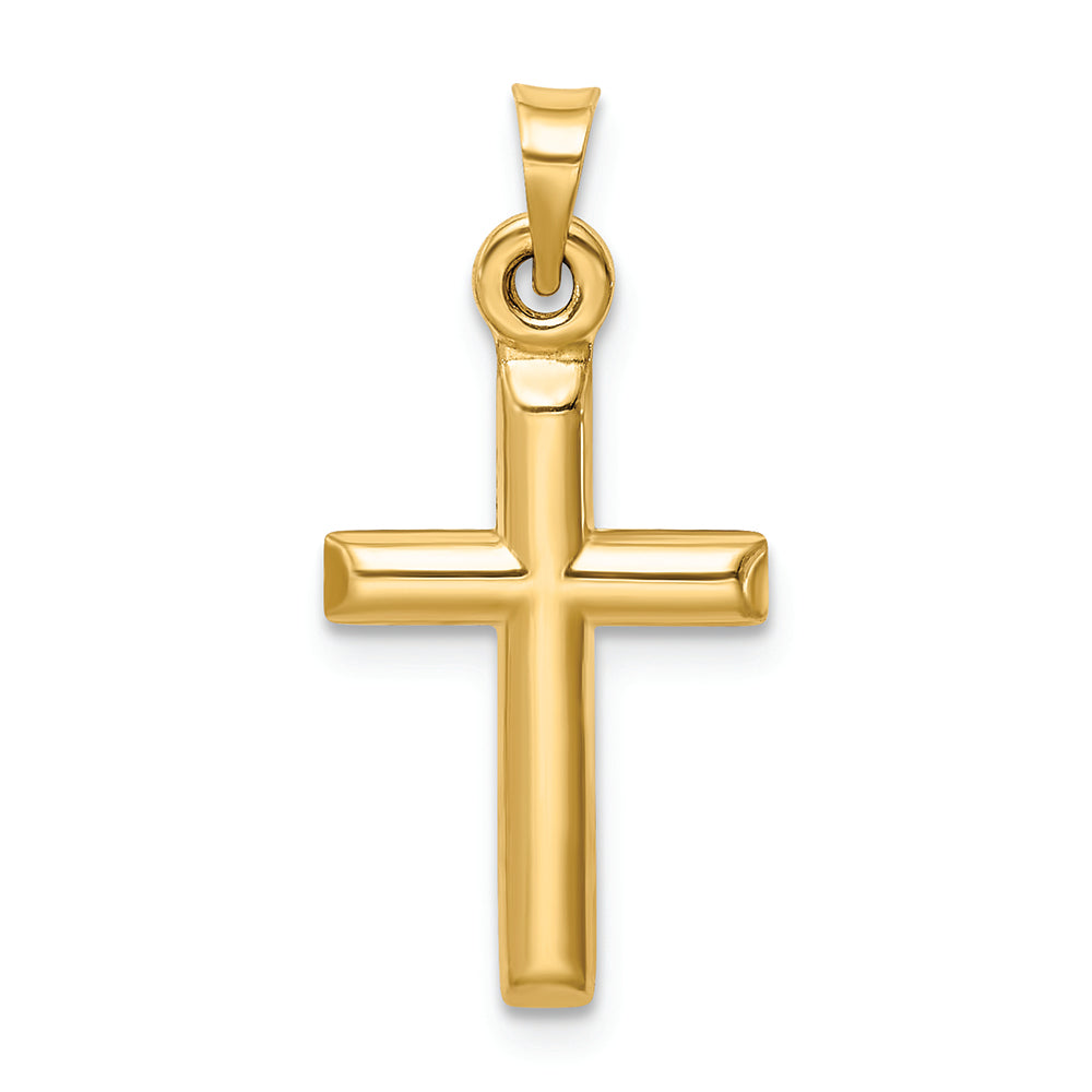 FJC Finejewelers 14k Yellow Gold Hollow Bright Cut Cross Charm